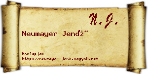 Neumayer Jenő névjegykártya