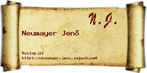 Neumayer Jenő névjegykártya