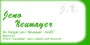 jeno neumayer business card